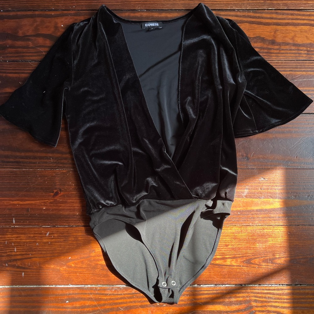 Express Velvet Black Bodysuit. US SIZE XS.